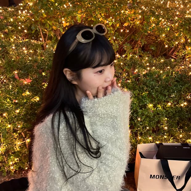 세일러카라 연두색 니트