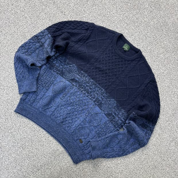 100 헨리코튼 긴팔 울 케이블 니트 0401J