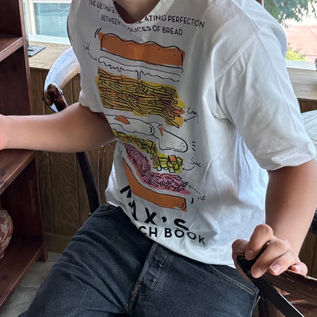 꼼데가르송 X 준야와타나베 샌드위치 프린팅 반팔