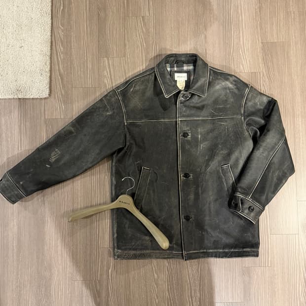 Khakis 카키스 오웬 레더 코트 블랙 L 