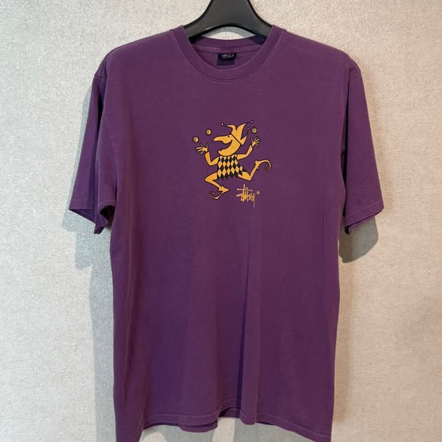 [L] Stussy 스투시 저글러 피그먼트 다이드 반팔 티셔츠 퍼플