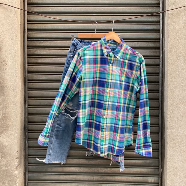 폴로 희귀 체크 셔츠