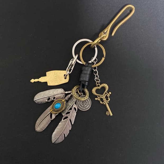 에스닉 깃털 키링