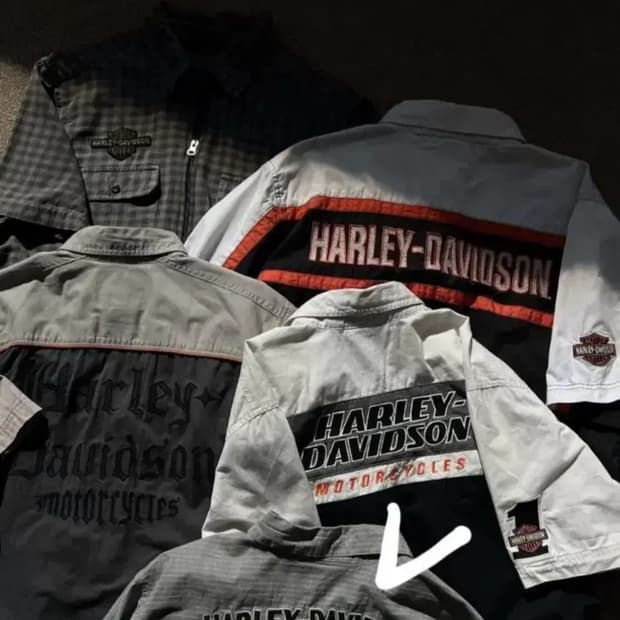 할리데이비슨 빈티지 크롭 셔츠