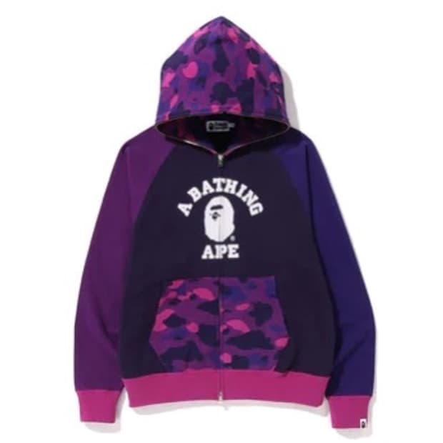 베이프 컬러 카모 풀 집 후드 COLOR CAMO FULL ZIP 