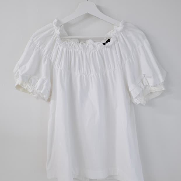 tricot comme des garcons shirring blouse
