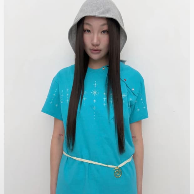 퓨레 Henna boxy tee Turquoise
