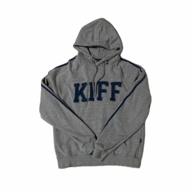 네스티킥 데님 패치 후드티 멜란지 