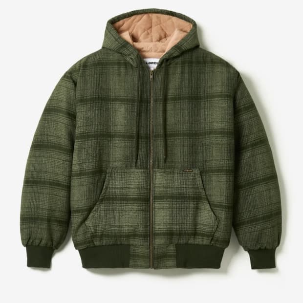 [L]로어즈 LORES 후드 집업 그린 퀄티드 누빔