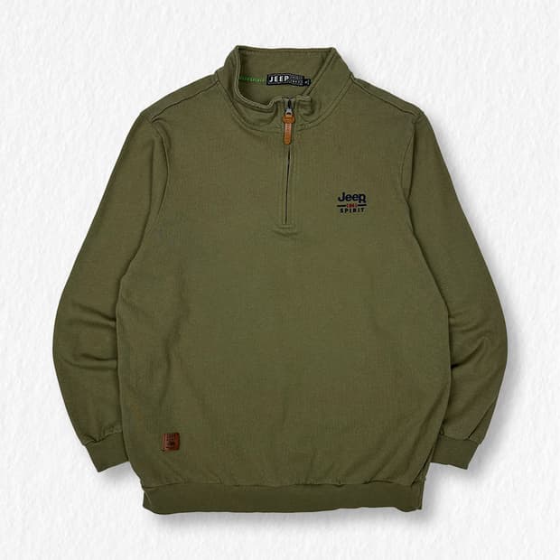 JEEP 반집업 맨투맨 카키