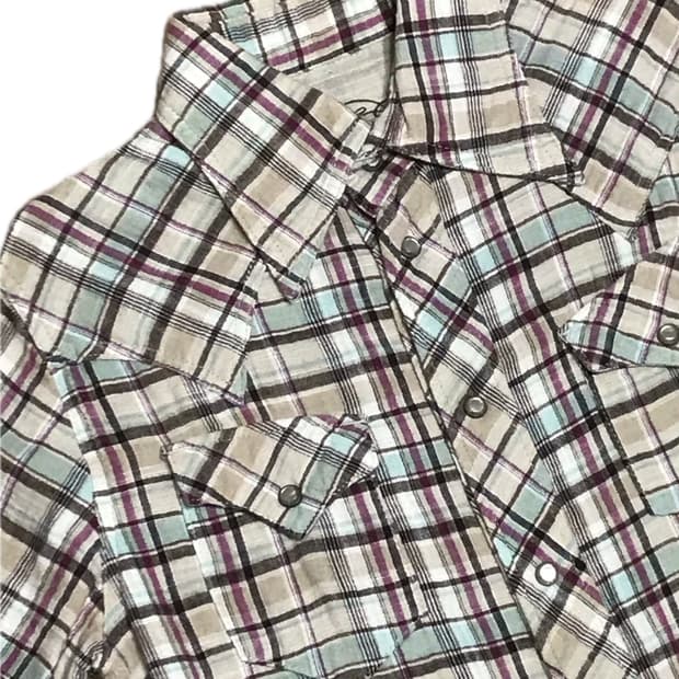 TMT 유니크 체크 패턴 반팔 셔츠