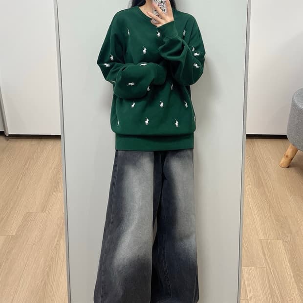 폴로 랄프로렌 신형 자수 포니 딥그린 맨투맨