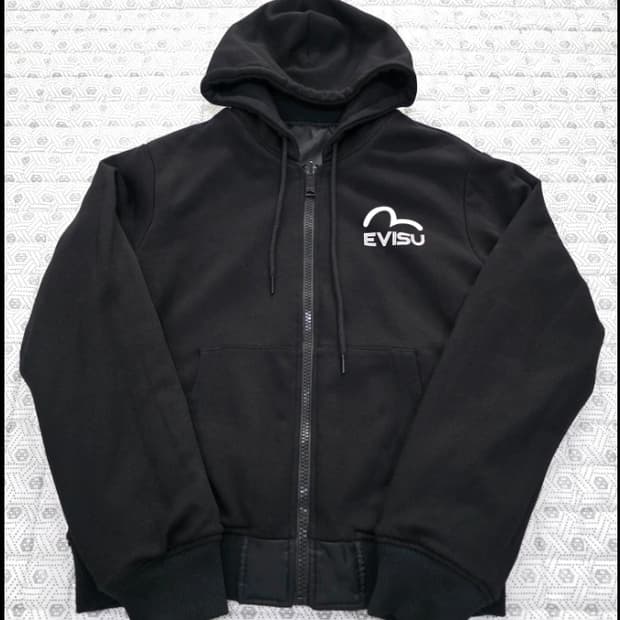 EVISU 에비수 리버시블 블랙 후드 집업 90