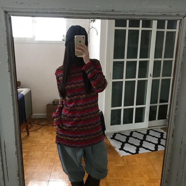 vintage turtle neck mash top
