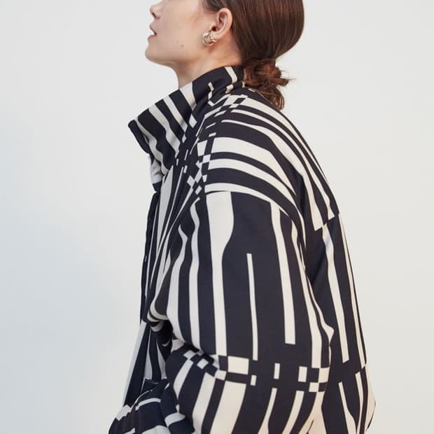 EDITIONWOOD 에디션우드 기하학 패턴 크롭 숏패딩