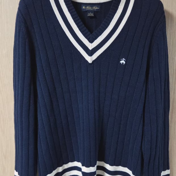 (착샷) 브룩스브라더스 테니스 브이넥 스웨터 