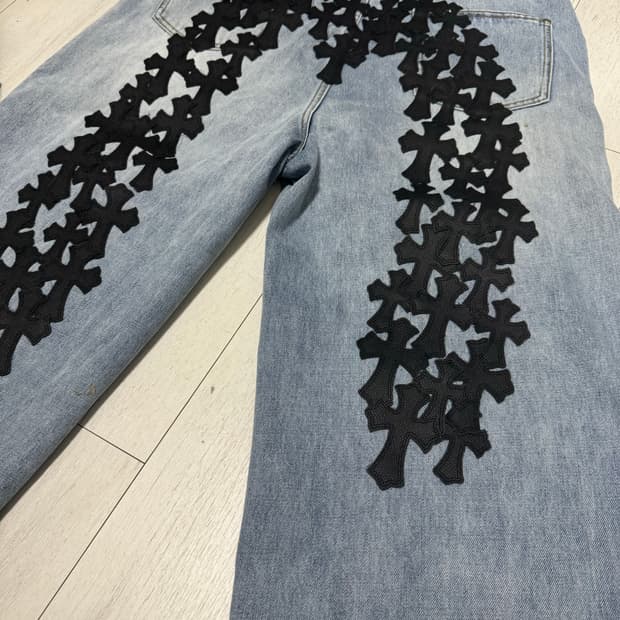 RYE CHASIN 크롬 하츠 스타일 데님 팬츠 L