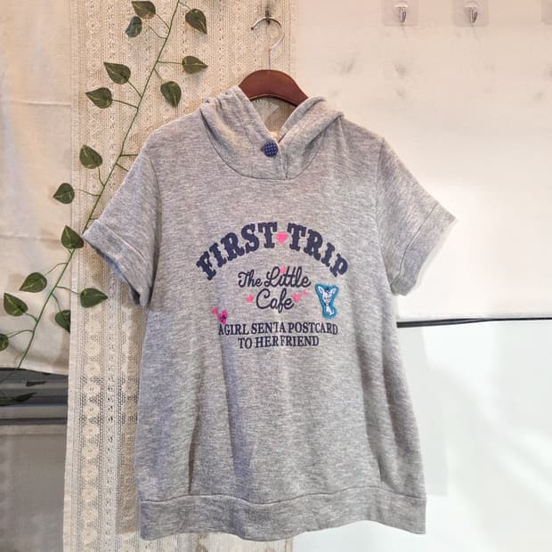 키치 반팔 후드 탑