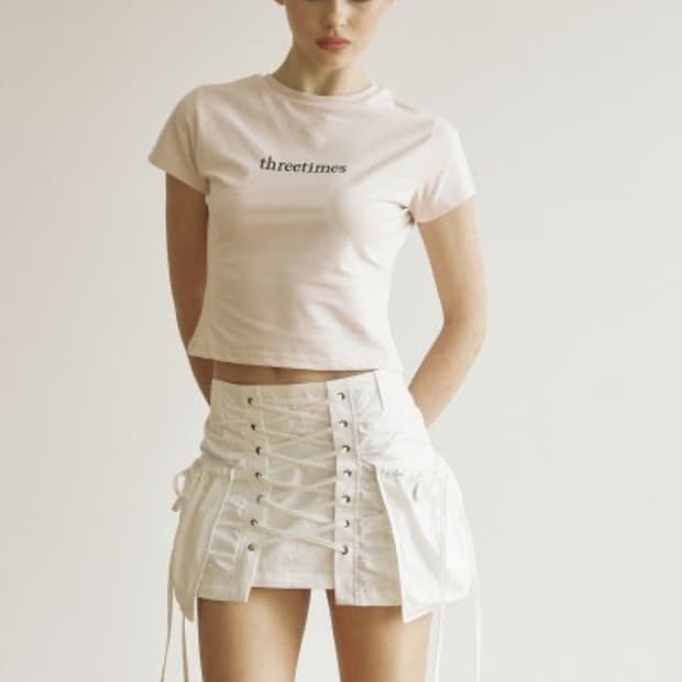 쓰리타임즈 Rico cargo skirt 리코 카고 미니 스커트 화이트 