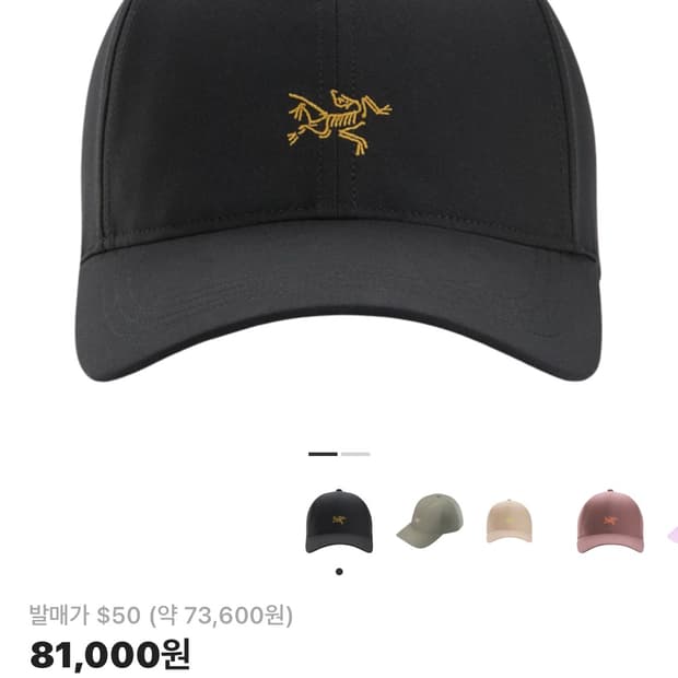 (새상품) 아크테릭스 스몰 버드 캡 블랙