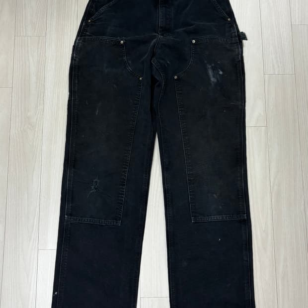 칼하트 블랙 더블니 데님 워크 팬츠 바지 30 34