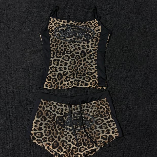 배드블러드 미스틱 레오파드 탱크 쇼츠 세트
