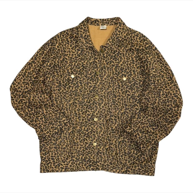 바배) 레오파드 호피 데님 자켓