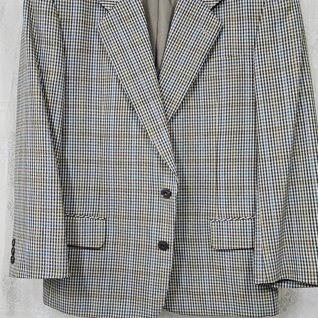 입생로랑 남성 체크 블레이저 