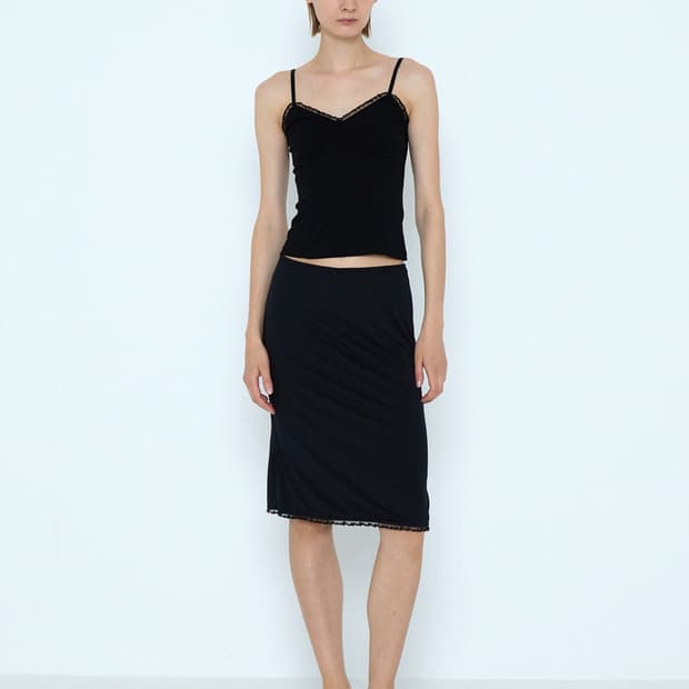 innir 262 LACE BASE MIDI SKIRT