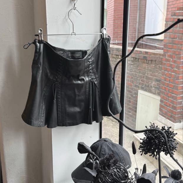 플랑수드 02FW 레더 케이지 스커트