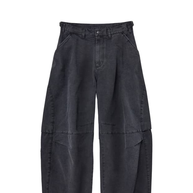 해칭룸 와이드 데님 팬츠 차콜 블랙 4