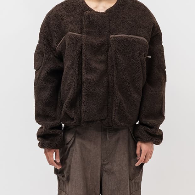 (L) 엔타이어 스튜디오 플러피 자켓 브라운