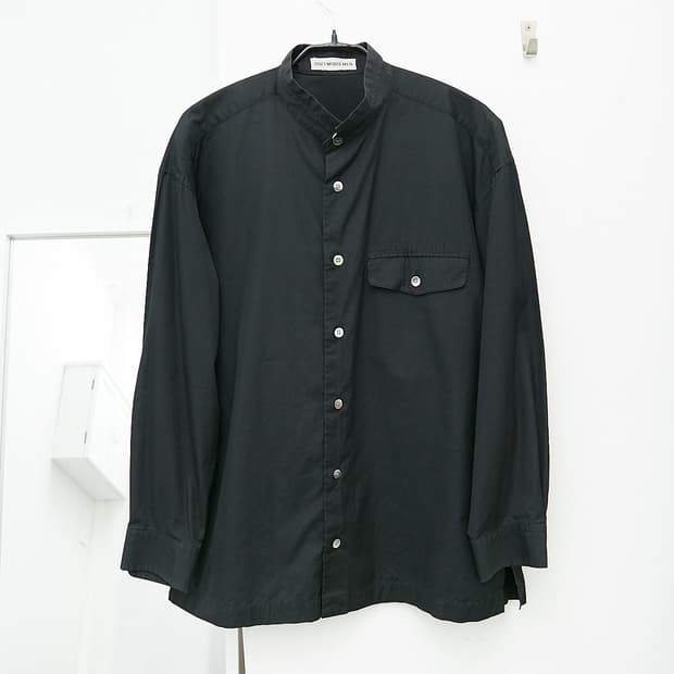 Flap Pocket Mandarin Collar Shirts