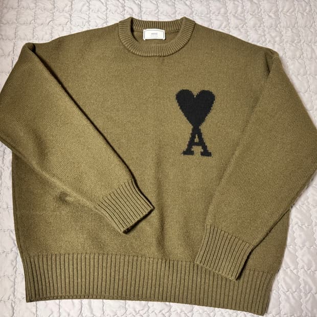 아미 인타르시아 니트 올리브 카키 M