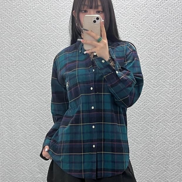 폴로 랄프로렌 컨트리 블레이크 도그패치 타탄체크 셔츠 90 C10702