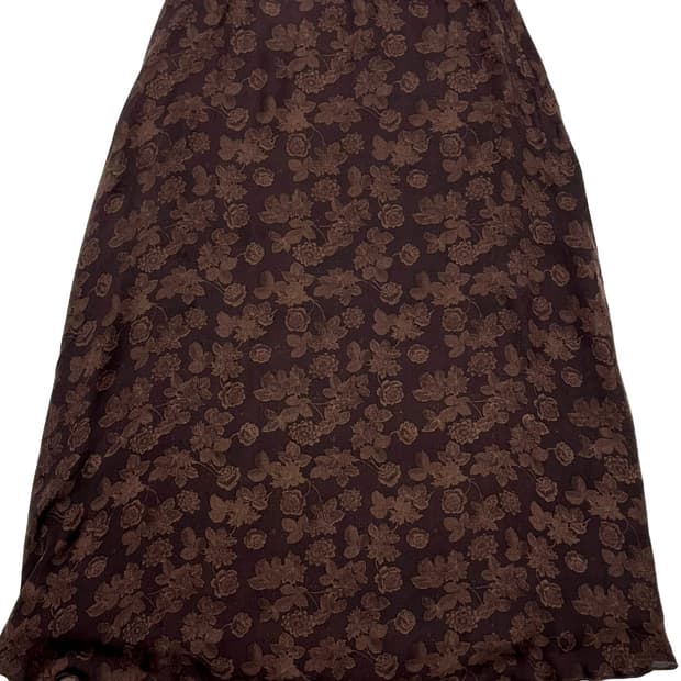 Brown flower maxi skirt