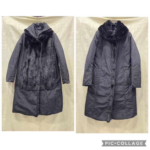 요하넥스 johanex 양면 블랙 밍크 롱 코트 94(66)