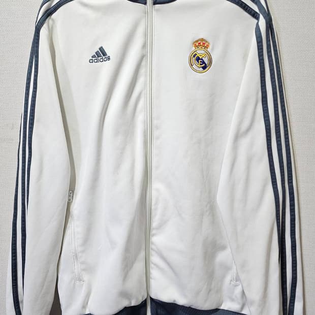 아디다스 레알마드리드 유니폼 화이트 트랙탑 져지집업 100 / L
