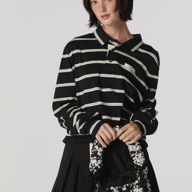 글로니 TERRY PK LONG SLEEVE (BLACK) 