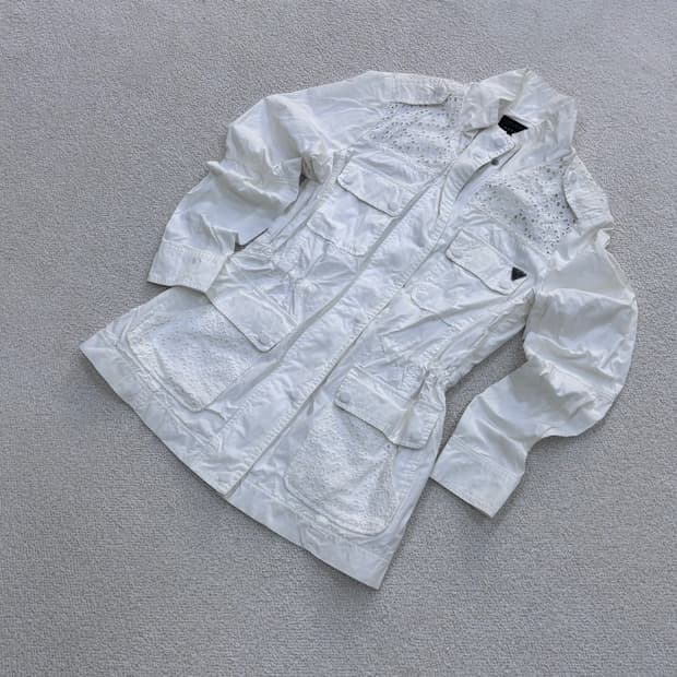 XS 게스 여성 레이스 패치 야상 자켓 0326E