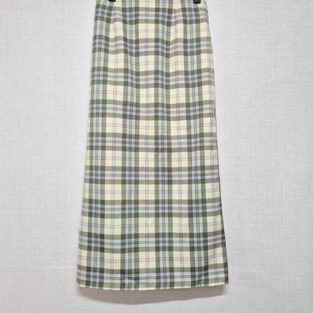 체크 롱 스커트