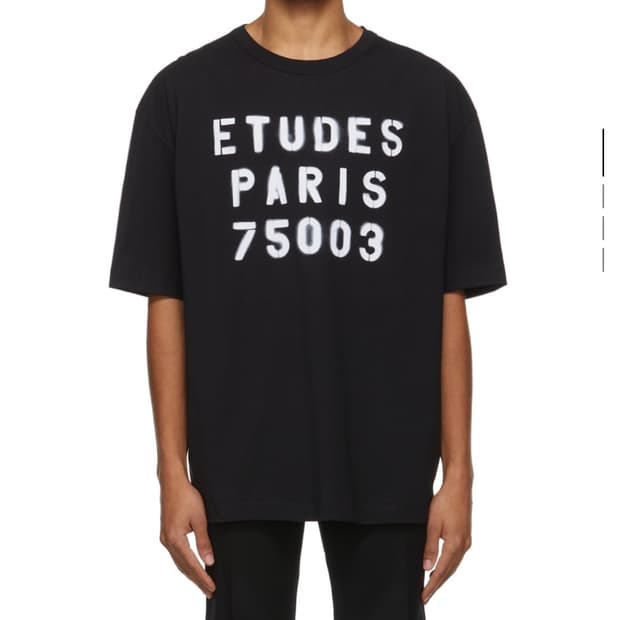 [XL] Etudes 블랙 뮤지엄 스탠실 티셔츠