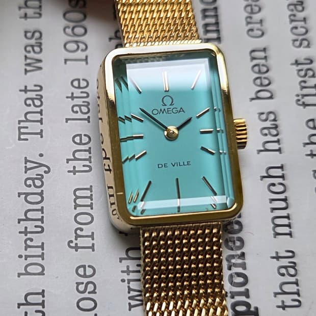 빈티지 오메가 드빌 탱크 민트 각유리 여성용 메쉬 브레이슬릿 ver.