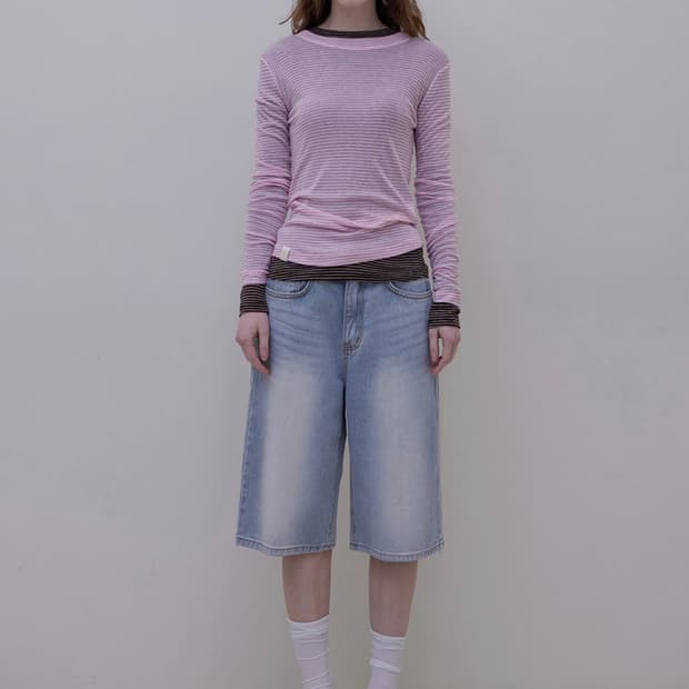 헤인트 may denim bermuda pants (M)