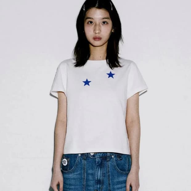 더바이닐하우스 별 반팔 여성용 STAR TEE WHITE c사이즈