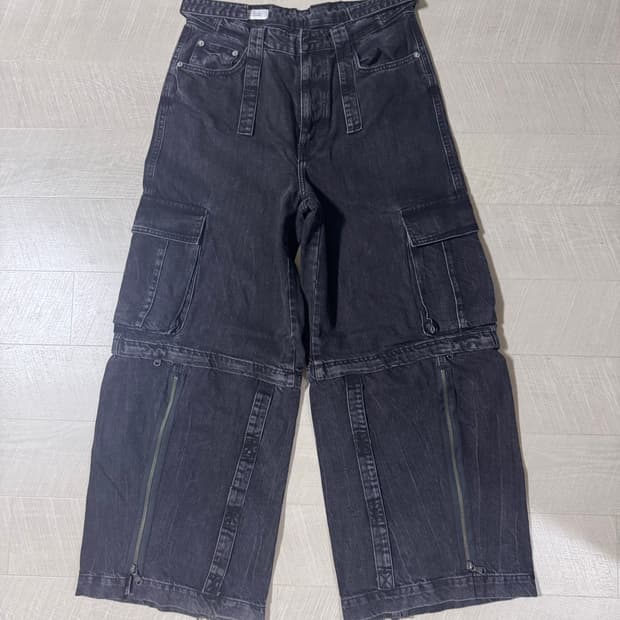 자라 디테처블 데님 팬츠 블랙 30