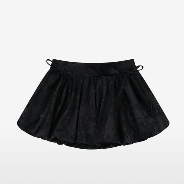 (구함)카시코 Fairy Ribbon Bubble Skirt Black
