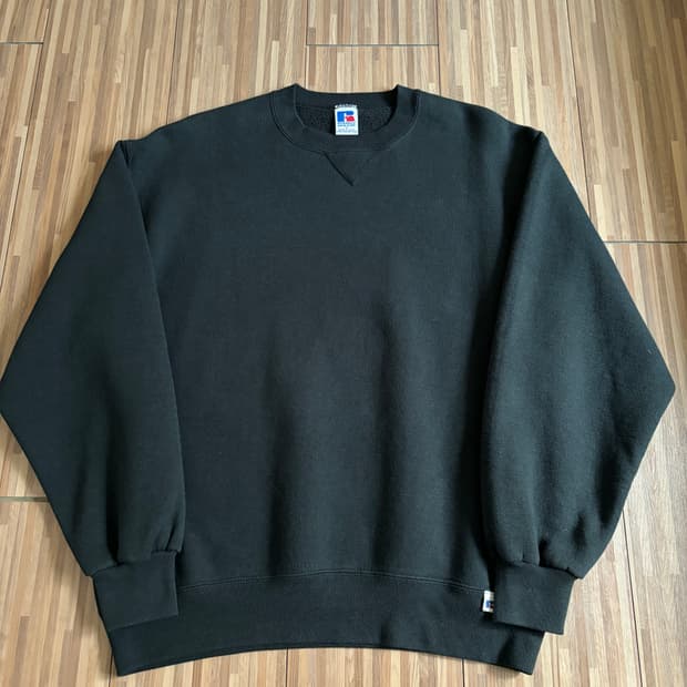 90s 러셀 스웻셔츠 블랙 L made in usa