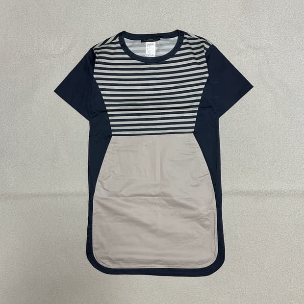 막스마라 스트라이프 배색 반팔 원피스