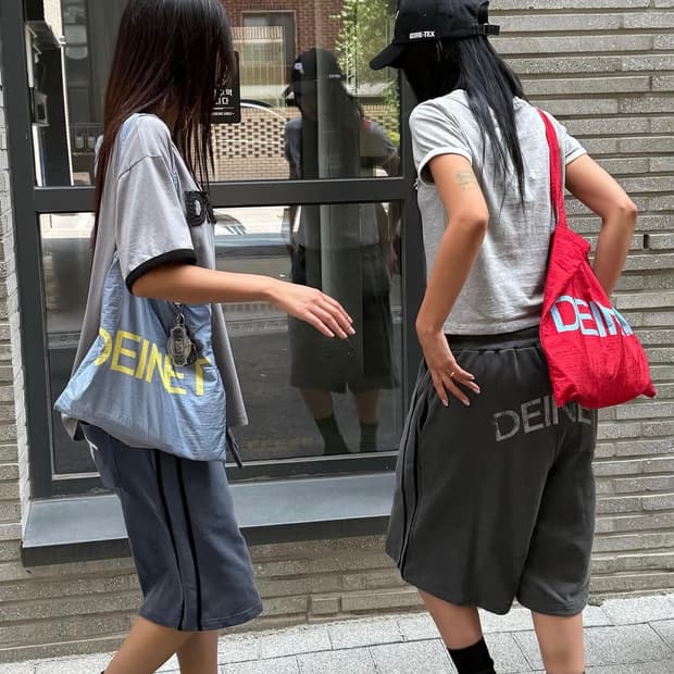 다이닛 로고 숄더 토트 에코 백 가방 레드
